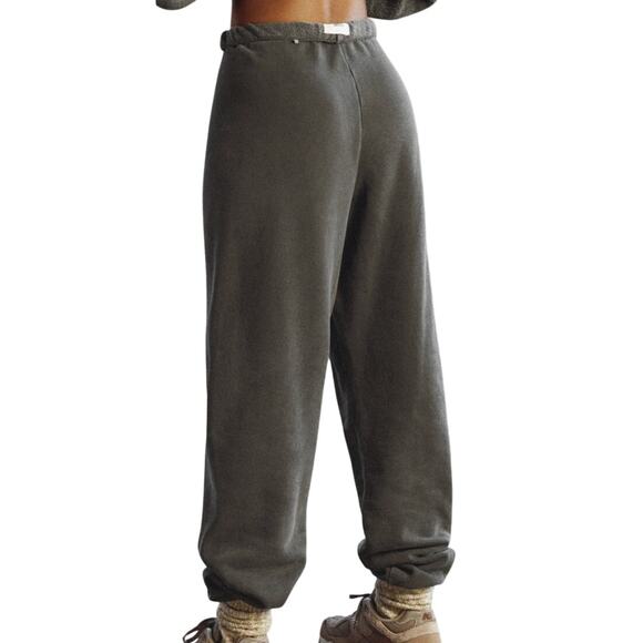 Joah Brown Oversized Jogger Washed Black Drawstring Sweatpants XS/S - Picture 2 of 7